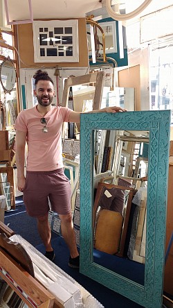 Hand coloured mirror frames