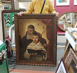 Large antique oil paintings framed