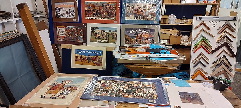 Wide selection of prints and framing materials.
